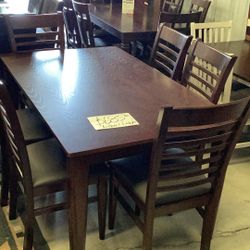 Beautiful Dining Table 6 Chairs, Dark Cappuccino Espresso Color free deliver