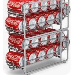 2 Metal Soda Can Stackable Organizer & Dispenser for the Refrigerator or Pantry
