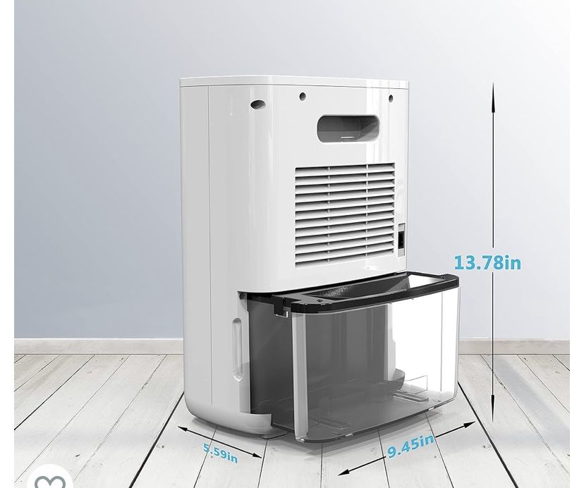 Rainyb Dehumidifier for Home 85oz(2500ml), Small Dehumidifier for 480 Sq.Ft, Ultra Quiet White