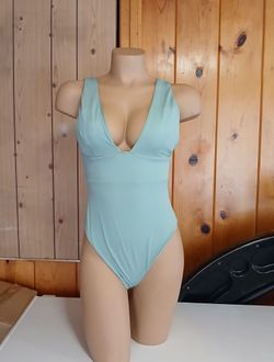 Victoria's Secret Sage Green Plunge One Piece Swimsuit - Size M