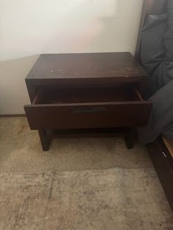 modern dark wood nightstand/end table