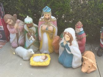 Large Outdoor Lighted Nativity Set