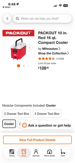 Milwaukee PACKOUT 16 qt. Compact Cooler
