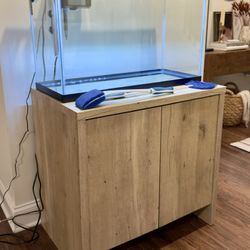 Fish Tank Cabinet, Aquarium, Filter, & Used Accessories 