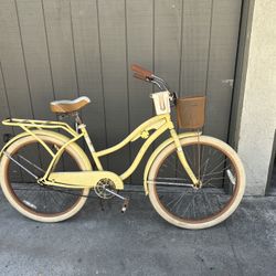 Yellow Beach Cruiser - Fixed Gear Bike