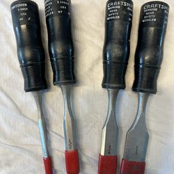 Vintage CRAFTSMAN 4-piece WOOD CHISEL SET #9 36868 