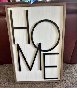 Large HOME framed wall art