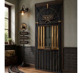 Christmas Train Ticket Booth Backdrop for Christmas Train Party Decor