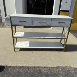 White & Gold Console Table 