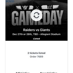 2 Raider And The Giants Game Las Vegas 
