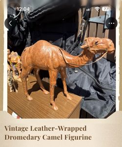 Vintage leather wrapped dromedary camel