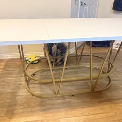 White And Gold Dining Table