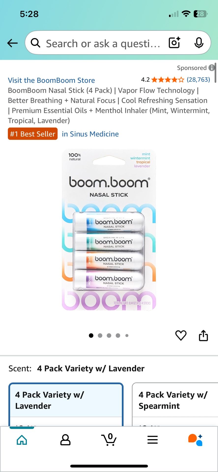 Boom Boom Nasal Sticks (4) 