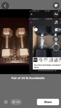 Pair of 20 Lb Steel Dumbbells.  Read ad