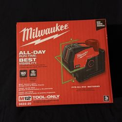 M12 12-Volt Lithium-Ion Cordless Green 125 ft. Cross Line and Plumb Points Laser Level 