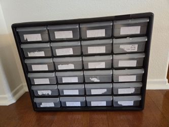 Akro mils 24 drawer storage cabinet- small parts organizer
