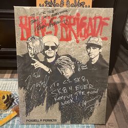 Powell Peralta signed Team Poster Skateboard Collectible