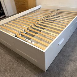 Queen bed frame and mattress