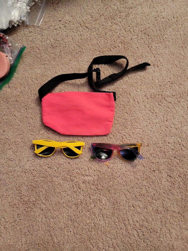 Pink Fanny Pack with Sunglasses Set