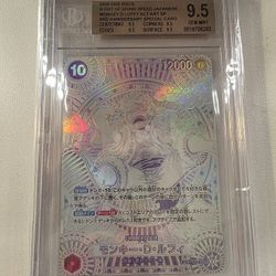 Monkey D Luffy OP05-119 SEC Parallel Silver 3rd Anniversary ONE PIECE CARD BGS 9.5