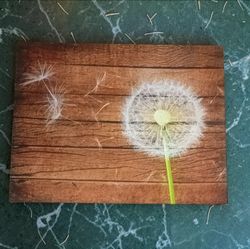 Wall26 Dandelion Wooden-Style Canvas Print - (15.75" L x 12" W x .75" D)
