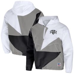 NFL Raiders Staple Colorblock Anorak Windbreaker Hoodie S NWT
