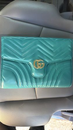 Gucci GG Marmont Turquoise Clutch Bag