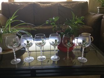 Hand painted wine glasses