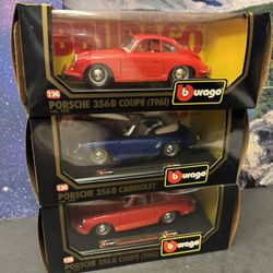 1:24 Scale Porsche 356B Diecast Cars. New Unopened. $20.00 each. 