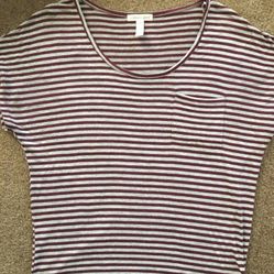 Ambiance Apparel Grey & Maroon Shirt