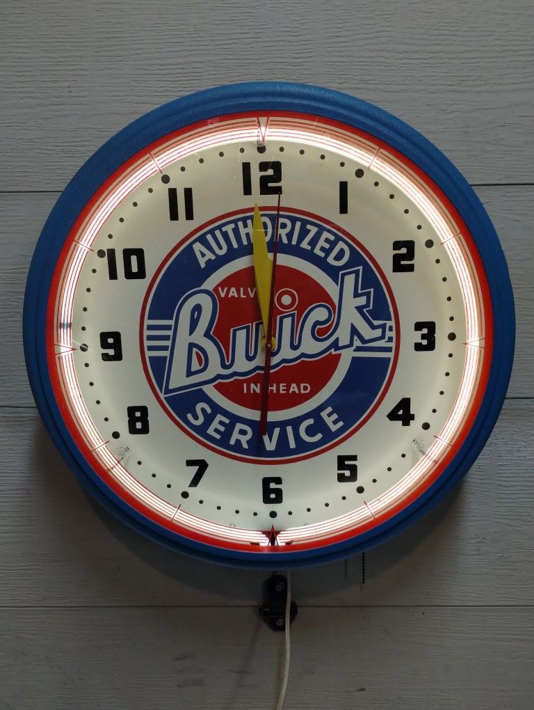 (YES IT'S STILL AVAILABLE) BUICK AUTHORIZED SERVICE NEON CLOCK