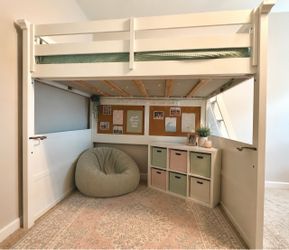 White loft bed, full size