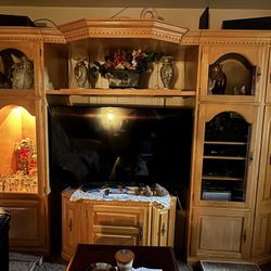 Large Solid Wood Entertainment Center