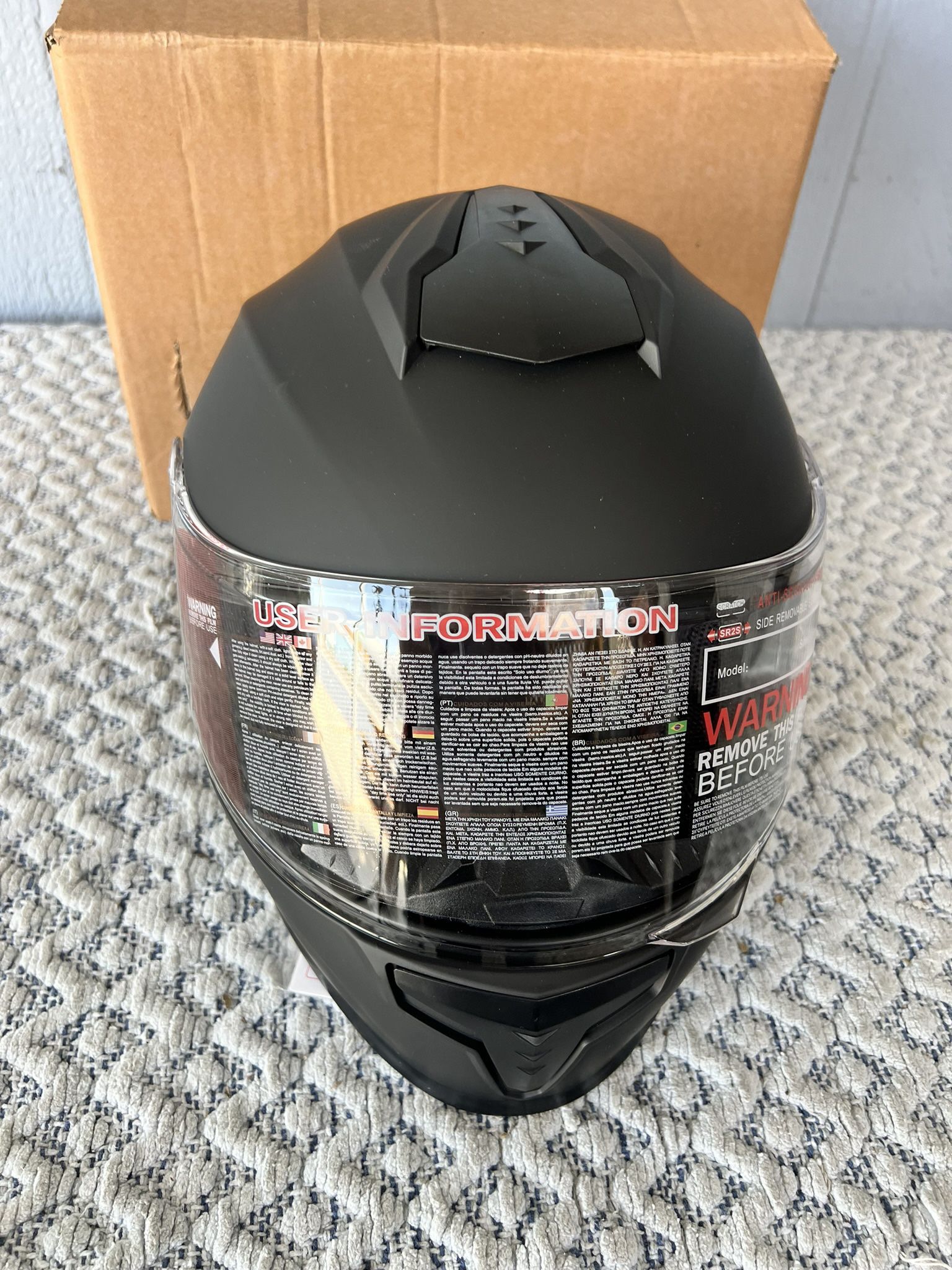 Motorcycle Full Face Helmet DOT Approved, Lightweight ABS Shell, Anti-Fog Film Included, Flip-Up Street Bike Helmet with Aerodynamic Design for Adults