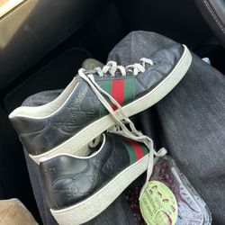 Gucci Ace Signature Black Leather