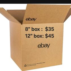 Shipping Boxes 8" or 12" , Corrugated Cardboard / eBay Branded
