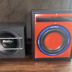 Boston Competitor + Pyle 1000W Dual Voice Coil Subwoofers (Both in Enclosures) – Deep Clean Bass Setup 