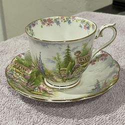 Royal Albert Kentish Rockery Bone China Teacup and Saucer in GREAT Condition