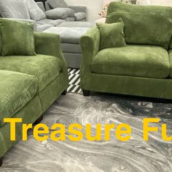 Exquisite Corduroy Sage Sofa Set (Finance and Delivery)