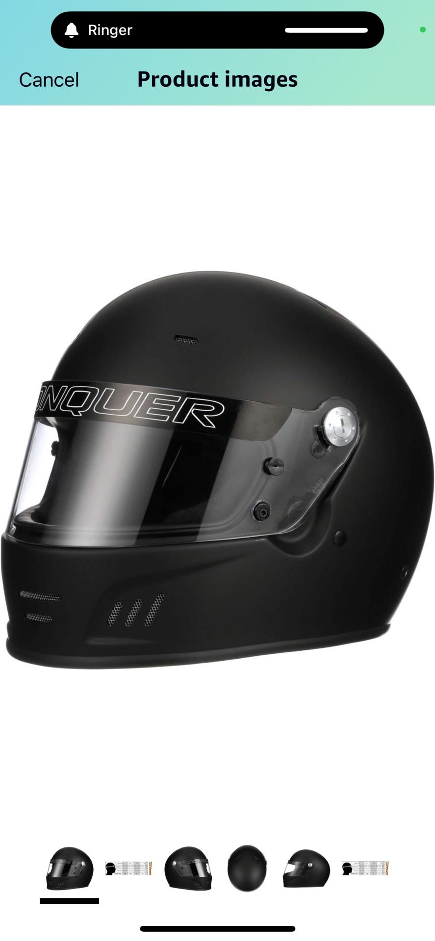 Conquer Snell SA2020 Full Face Auto Racing Helmet XL