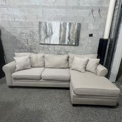 Beige Plush Sectional 