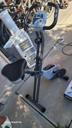 Stamina Cardio Folding Exercise Bike with Heart Rate Sensors and Extra Wide Padded Seat