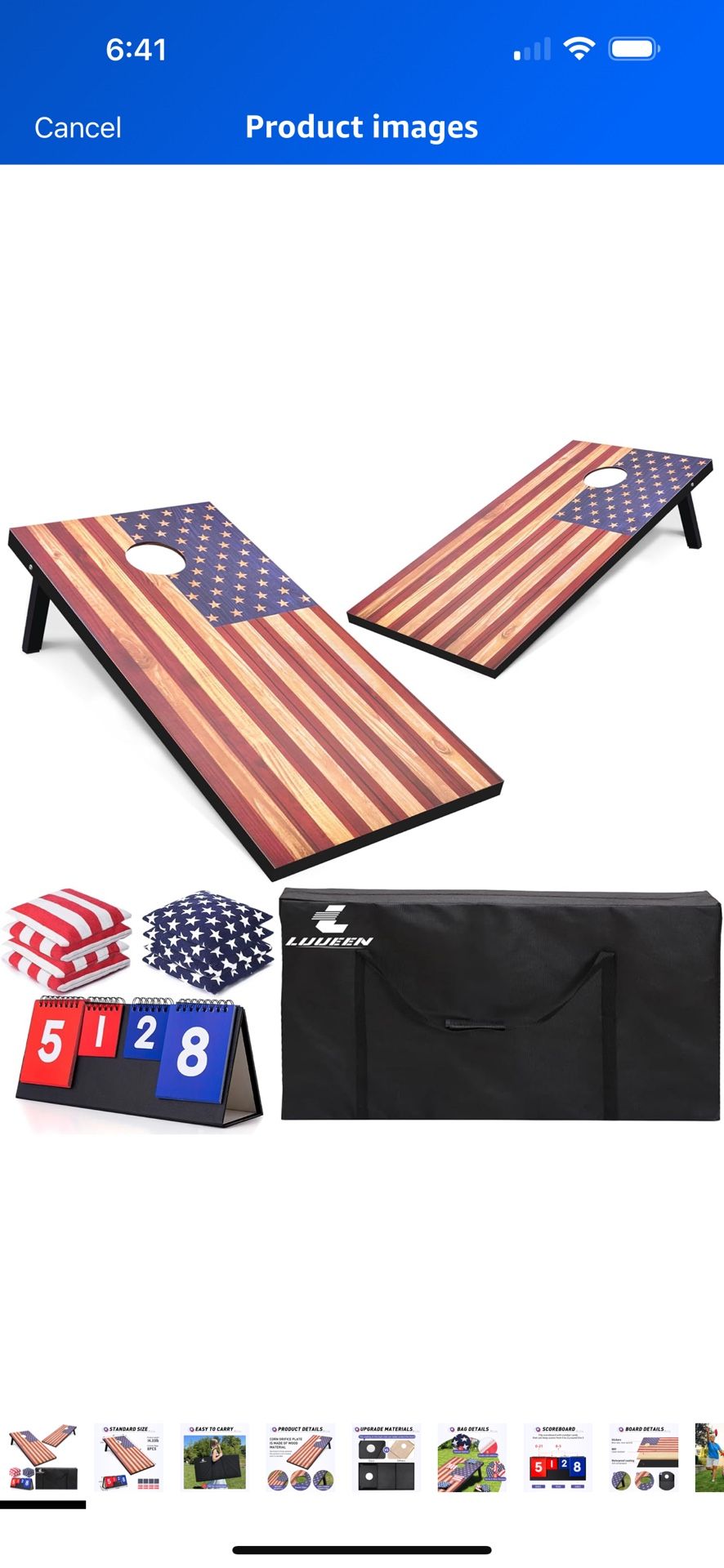 American Flag Cornhole