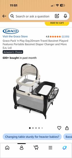 Graco Pack 'n Play Day2Dream Travel Bassinet Playard Features baby Changer and More (Lo, Lo)