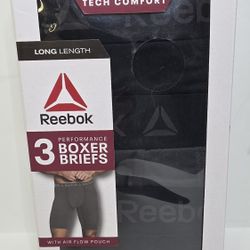 Reebok 3pk Performance Boxer Briefs Mens Small 