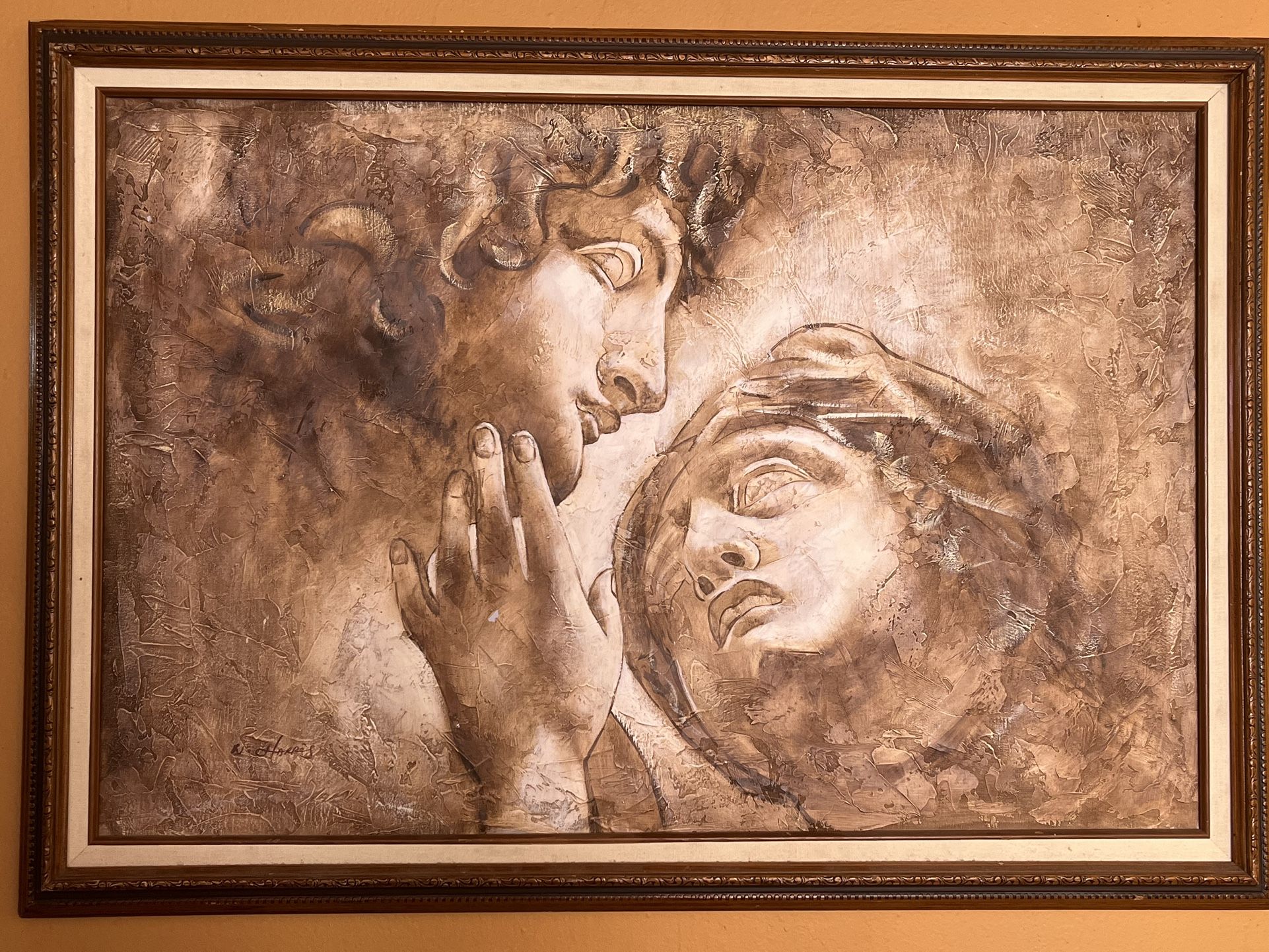 W Harris Oil Painting On Canvas Grecian Mother With Child