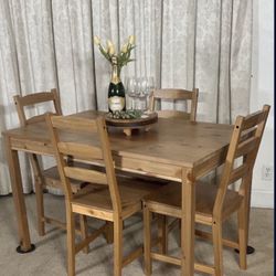 Ikea Jokkmokk Compact Table & 4 Chairs PERFECT FOR SMALL PLACE!