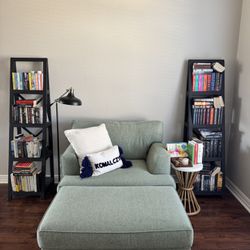2 Black Ladder Shelves/bookshelves