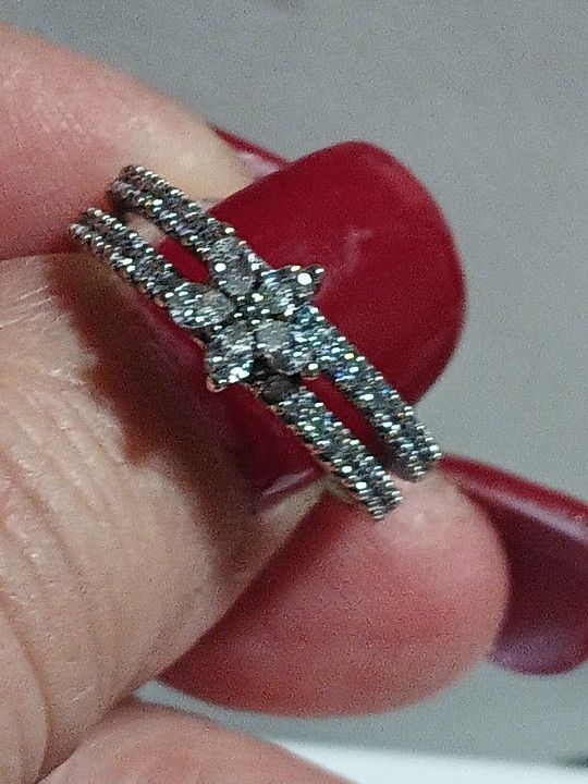 Pandora Authentic Brand New Sparkling Double Band Snowflake Flower Rings Size 7-9 Available