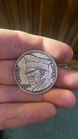 Silver Adolfo hitler coin/token